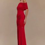 Rochie maxi cu umerii goi