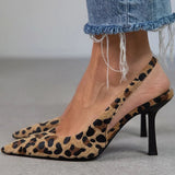 Clara pantofi slingback leopard