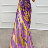 Rochie maxi cu umerii goi