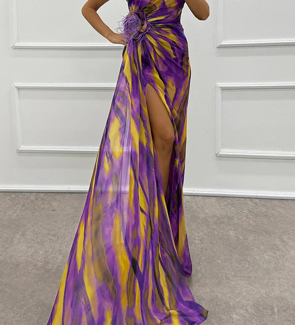 Rochie maxi cu umerii goi