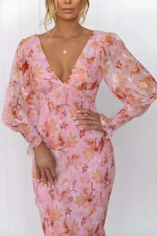 Rochie midi cu imprimeu floral