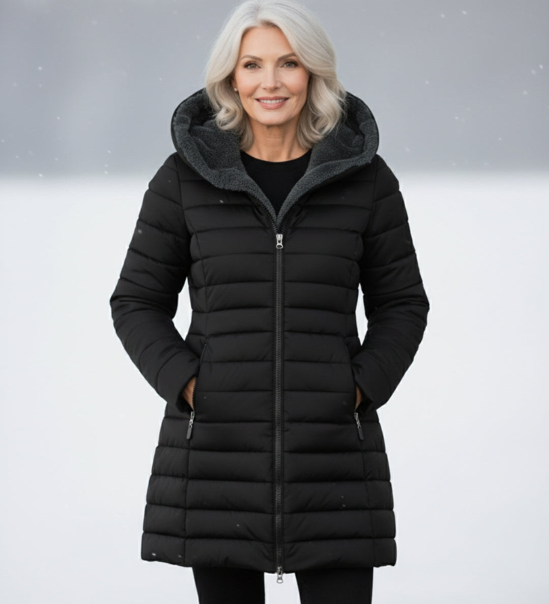 Palton puffer cu fleece