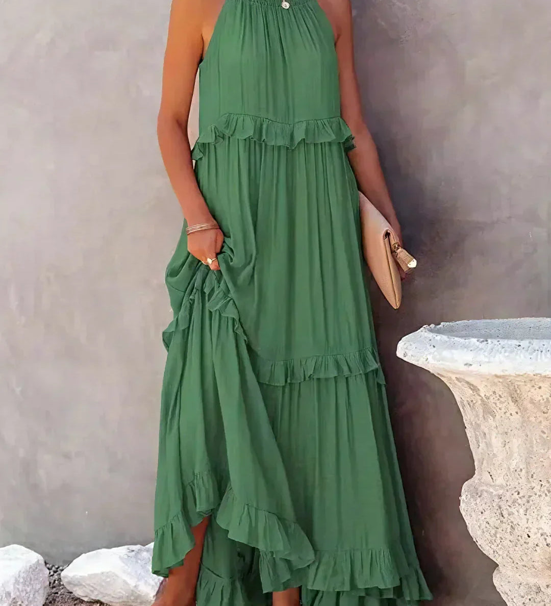 Rochie halter cu volane