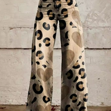 Leopard | Pantaloni boho eleganți
