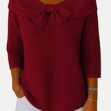 Polly | Pulover elegant tricotat cu fundă