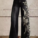 Negru | Pantaloni boho eleganți
