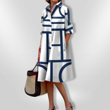 Rochie midi cu imprimeu geometric