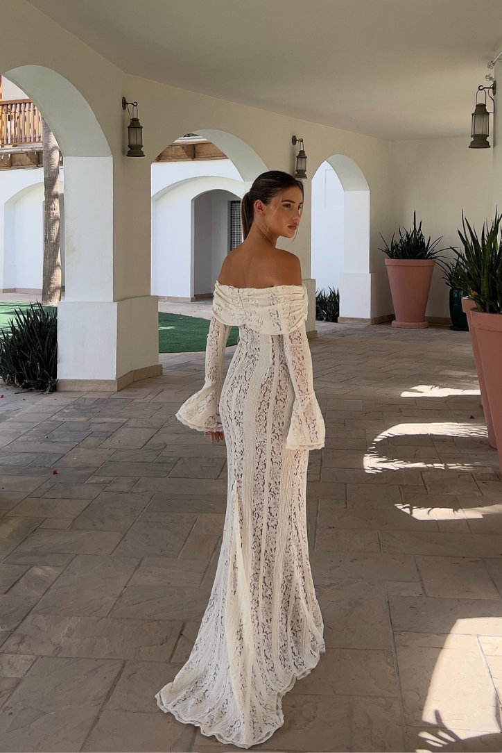 Rochie maxi din dantelă