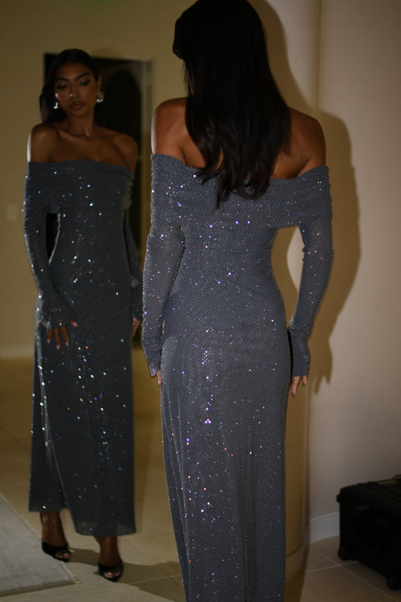 Babette | Rochie maxi strălucitoare
