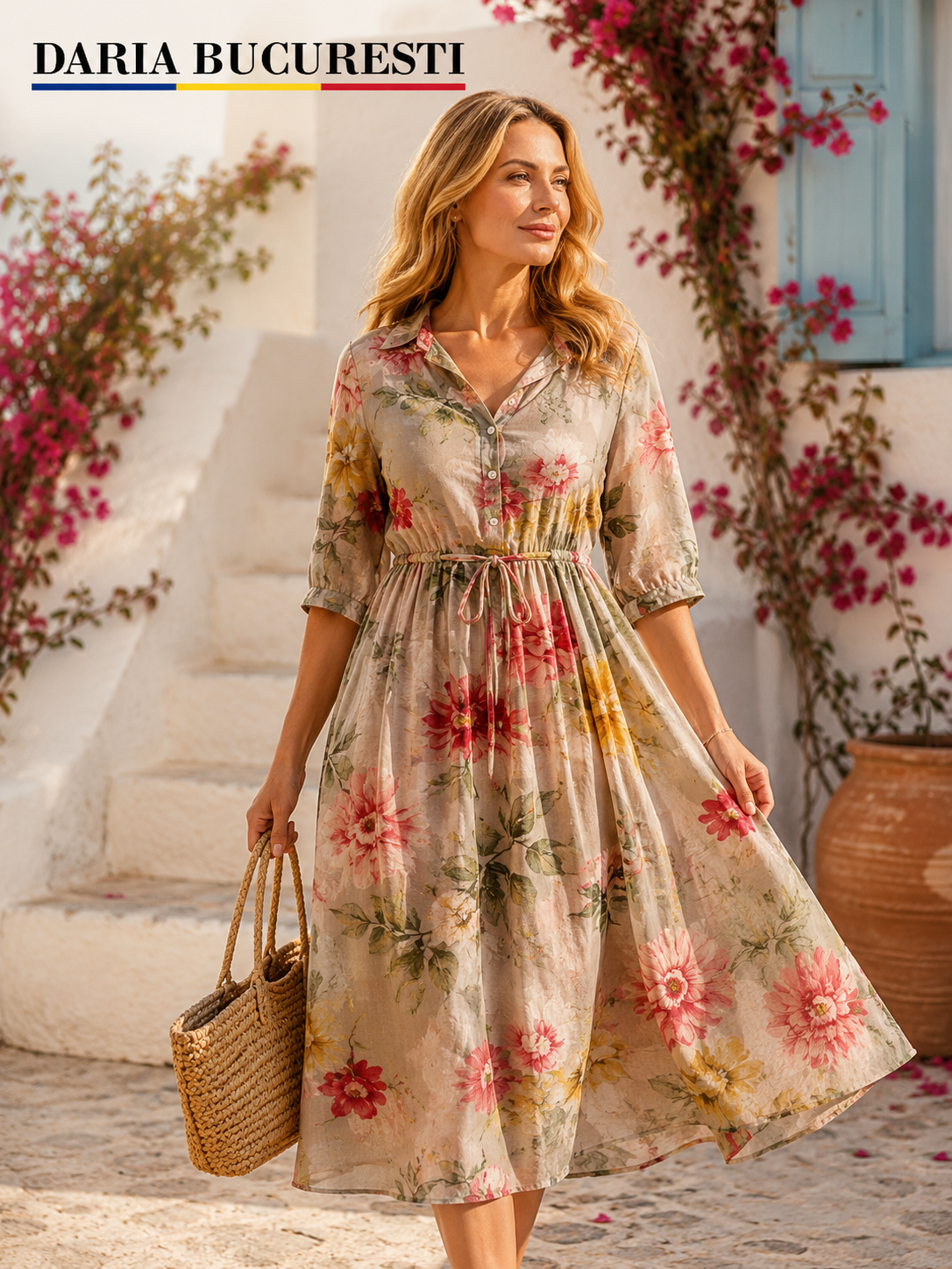 Estelle | Rochie cu Flori Sălbatice Delicate