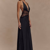 Rochie din dantelă și satin