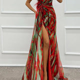 Rochie maxi cu umerii goi