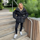 Jachetă puffer cu cordon
