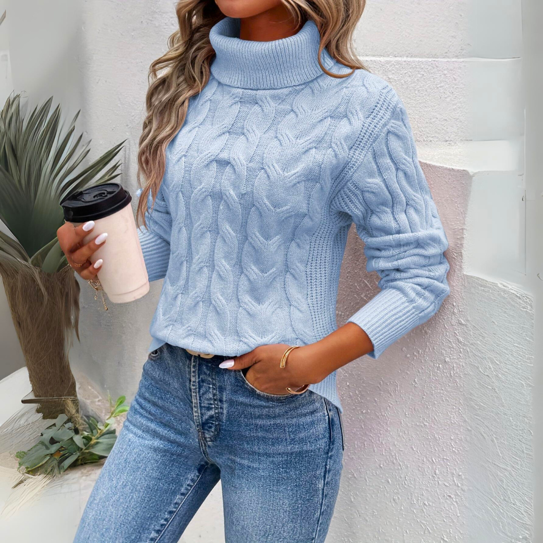 Giorgia | Pulover torsadat cu guler rulat