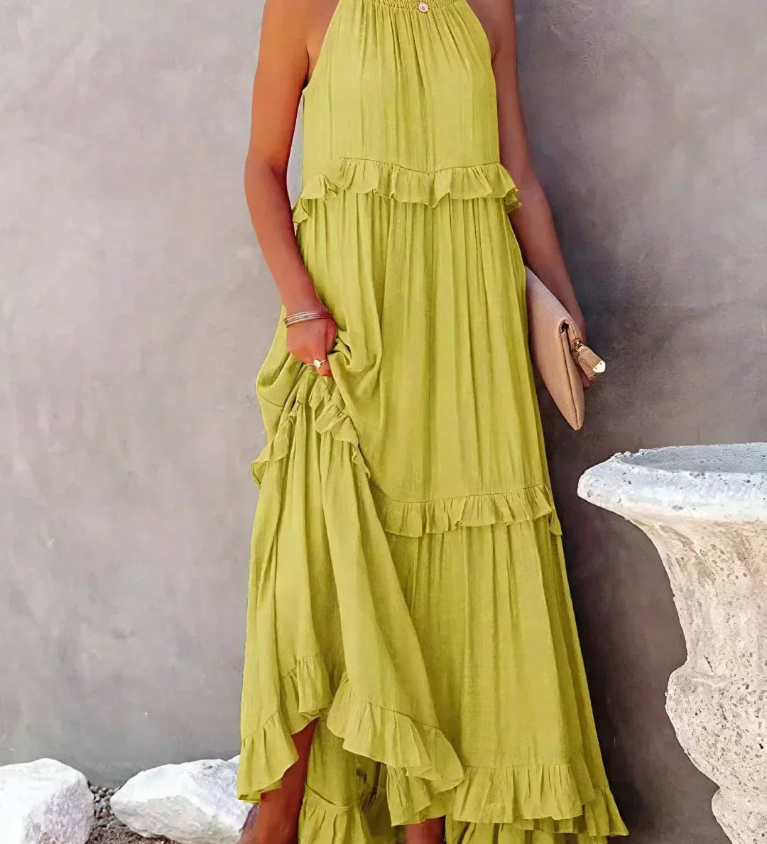 Rochie halter cu volane