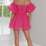 Rochie mini cu mâneci bufante