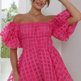 Rochie mini cu mâneci bufante