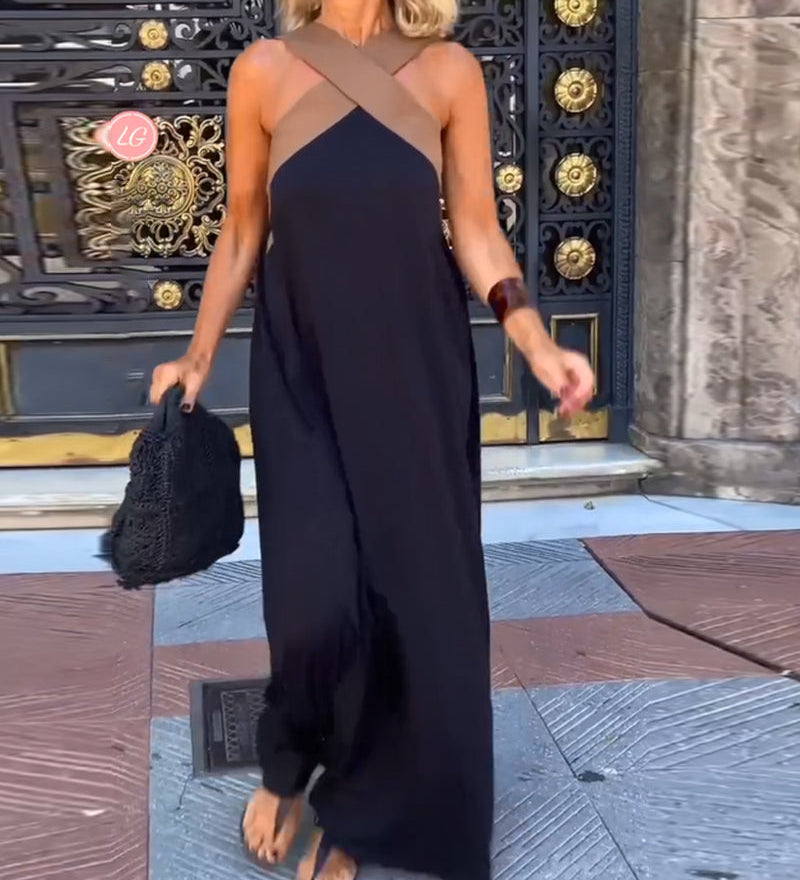 Rochie maxi cu decolteu încrucișat