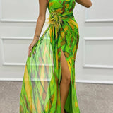 Rochie maxi cu umerii goi
