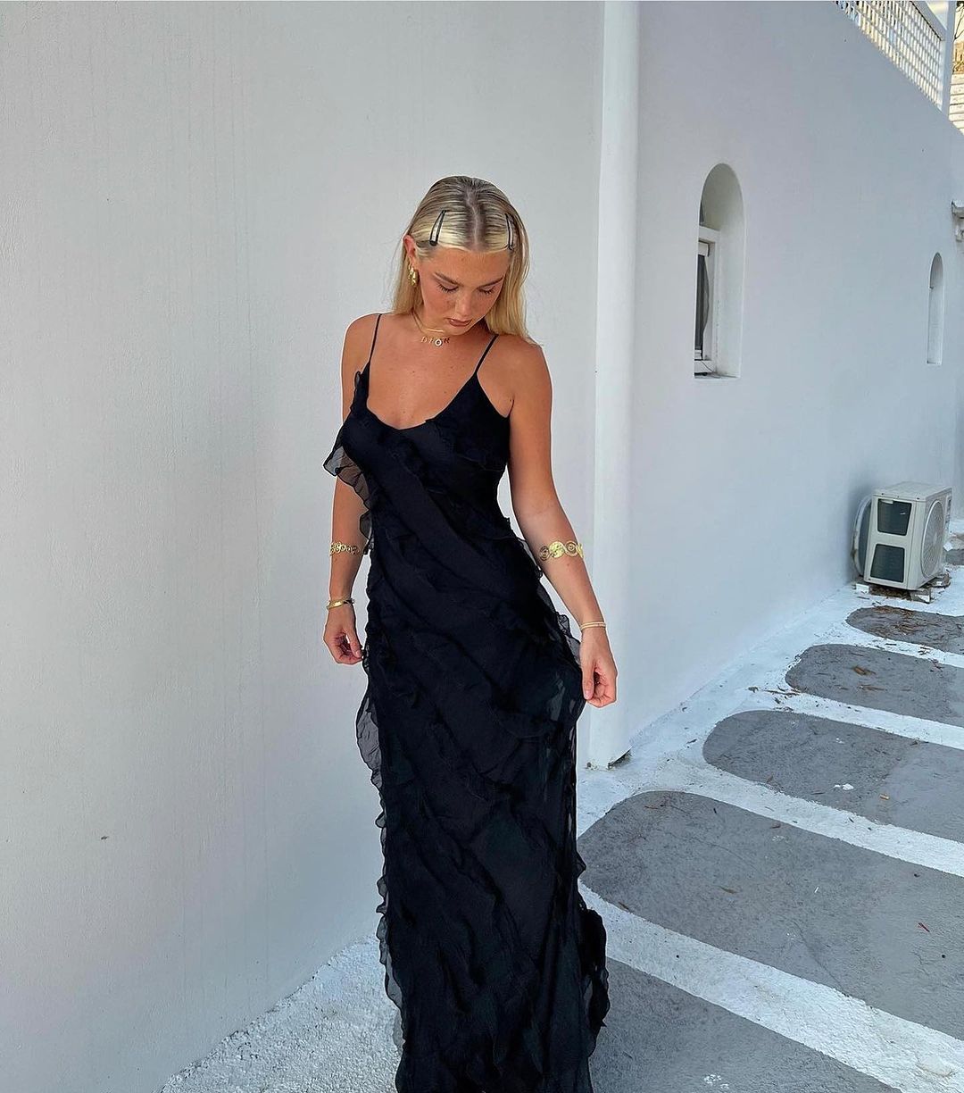 Aliza | Rochie maxi cu volane