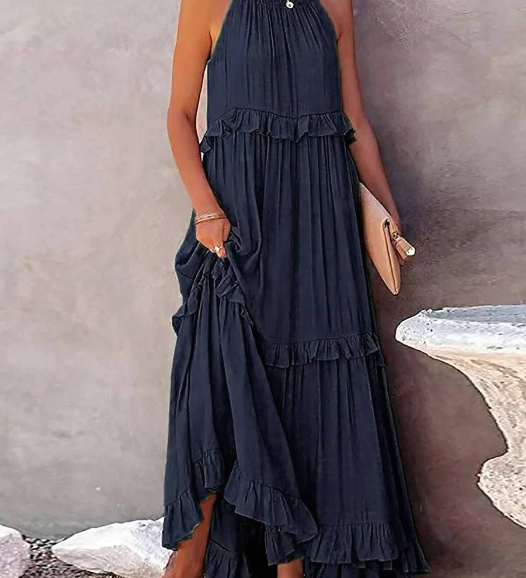 Megan | Elegant Ruffle Maxi Dress