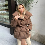 Jachetă puffer cu cordon