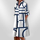Helen | Rochie midi geometrică