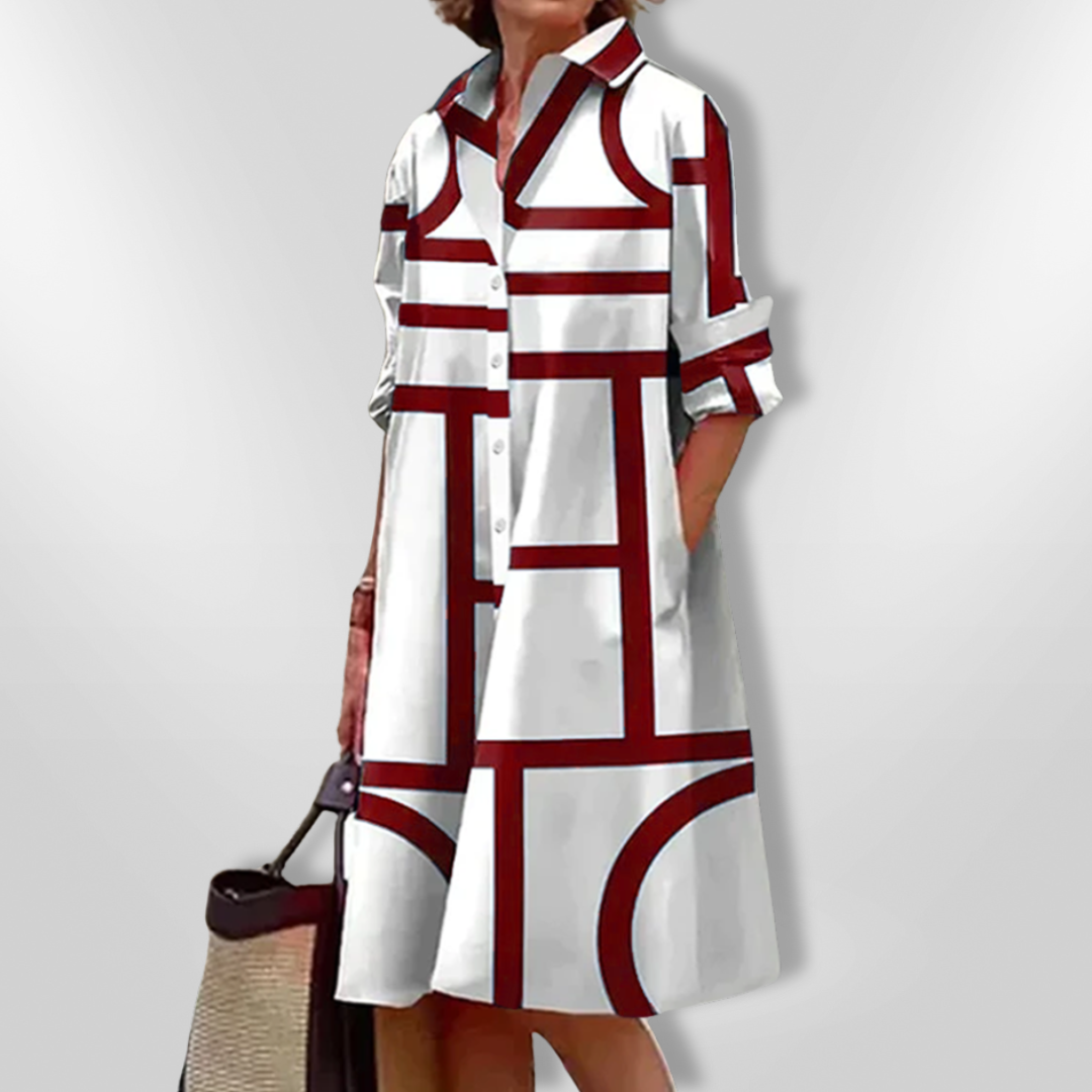 Helen | Rochie midi geometrică