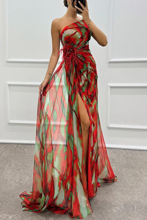 Rochie maxi cu umerii goi