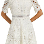 Hallie | Rochie midi din dantelă