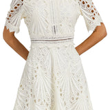 Hallie | Rochie midi din dantelă
