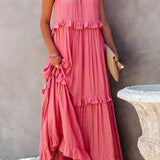 Rochie halter cu volane