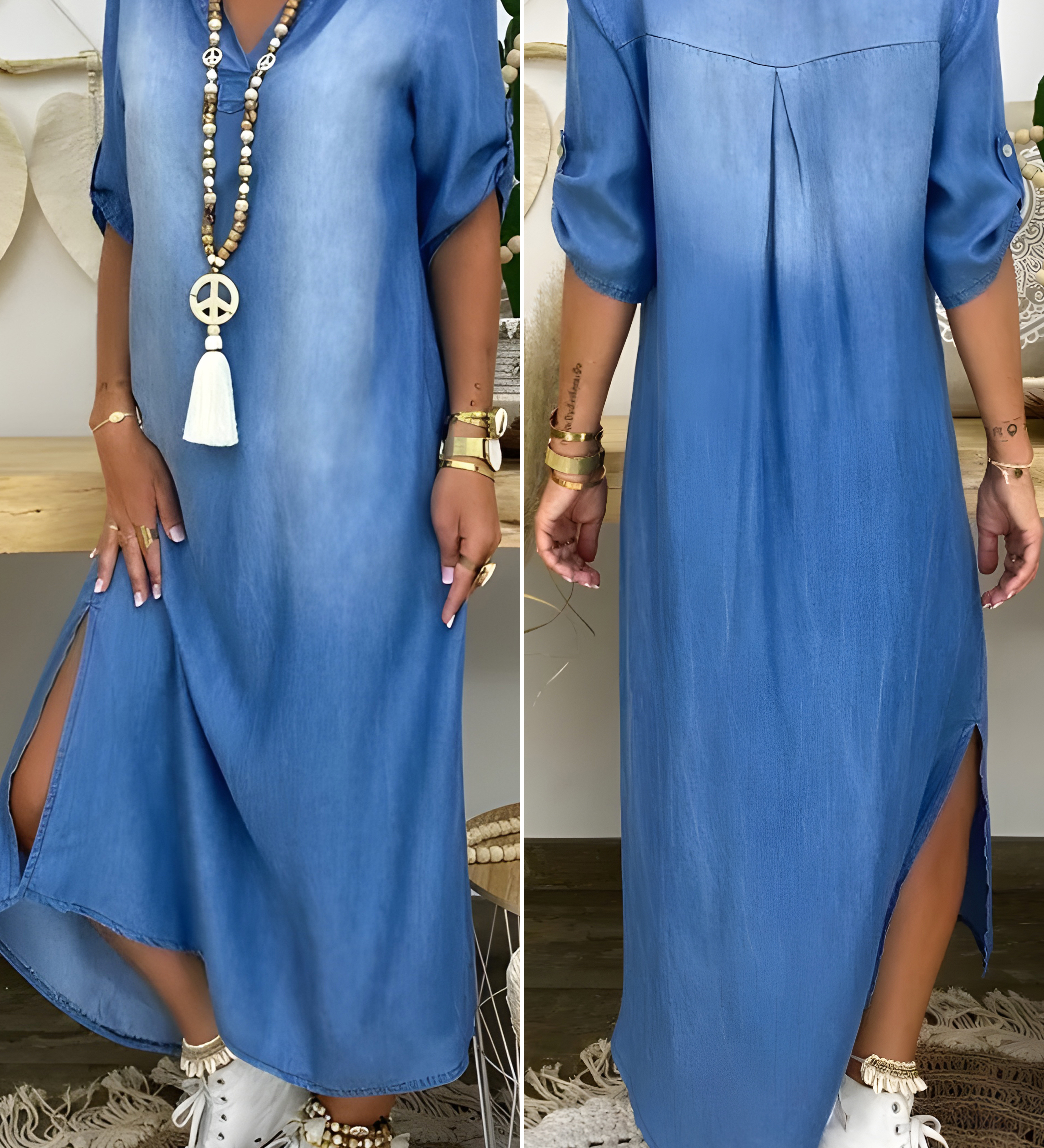 Hazel | Rochie maxi din denim