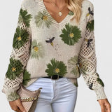 Beatrice | Pulover floral tricotat