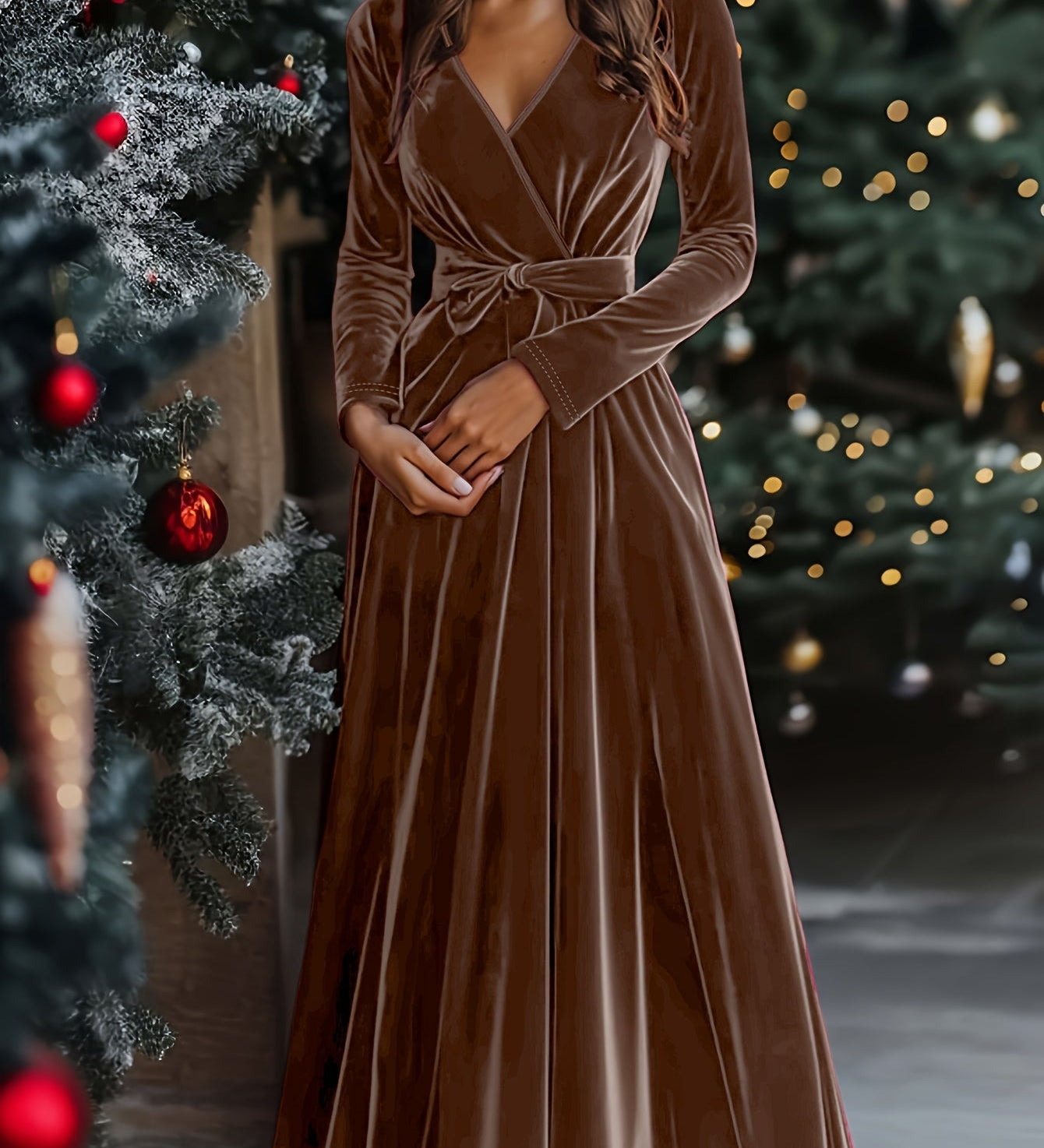 Rochie maxi din catifea