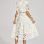 Hallie | Rochie midi din dantelă