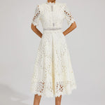 Hallie | Rochie midi din dantelă