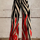 Roșu | Pantaloni boho eleganți