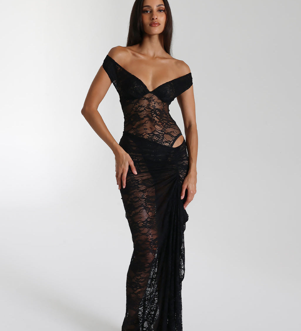 Miran | Rochie maxi din dantelă