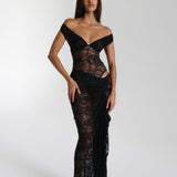 Miran | Rochie maxi din dantelă