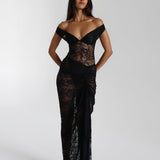 Miran | Rochie maxi din dantelă
