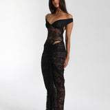 Miran | Rochie maxi din dantelă
