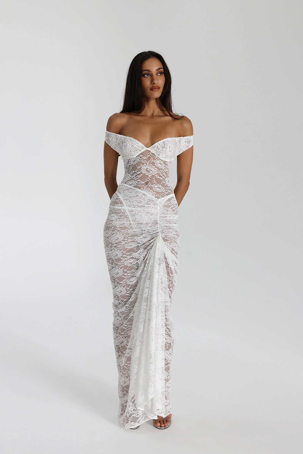 Miran | Rochie maxi din dantelă