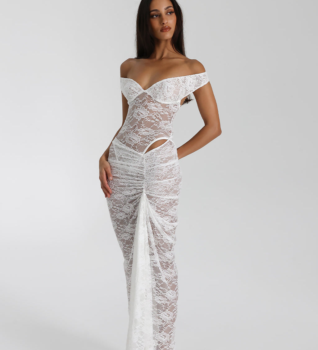 Miran | Rochie maxi din dantelă