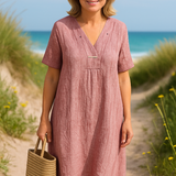 Evie | Rochie lejeră bumbac și in