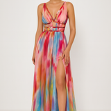 Rochie maxi cu imprimeu artistic