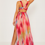 Rochie maxi cu imprimeu artistic
