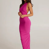 Rochie maxi pe un umăr
