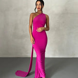 Rochie maxi pe un umăr
