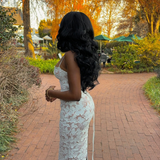Janessa | Rochie maxi din dantelă
